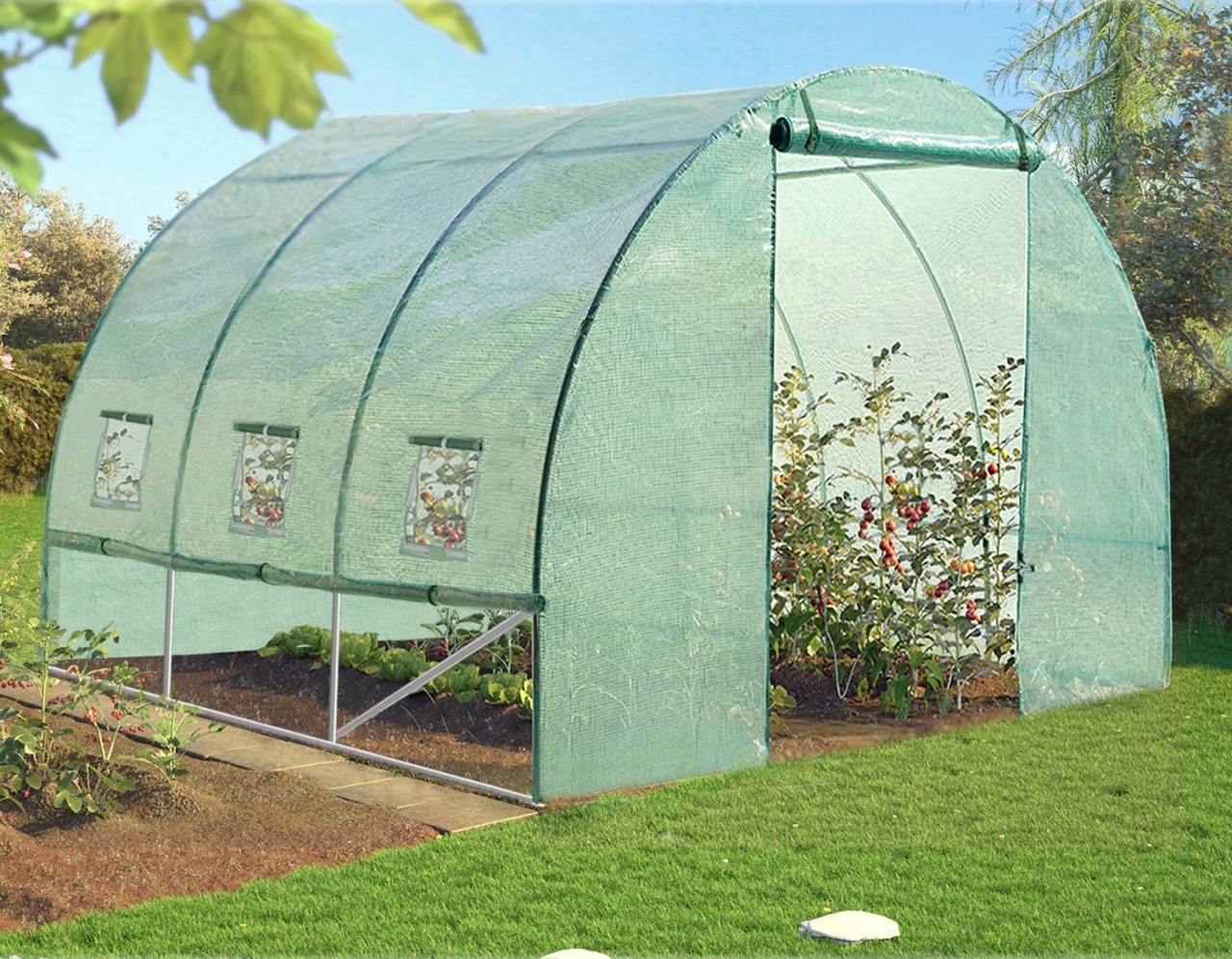 bastenski-plastenik-3-segmentni-3-x-2-x-2-m-zeleni-sa-opcijom-dodatne16334 BAŠTENSKI PLASTENIK 3-SEGMENTNI 3 X 2 X 2 M ZELENI SA OPCIJOM DODATNE VENTILACIJE 3910 - Slika 1