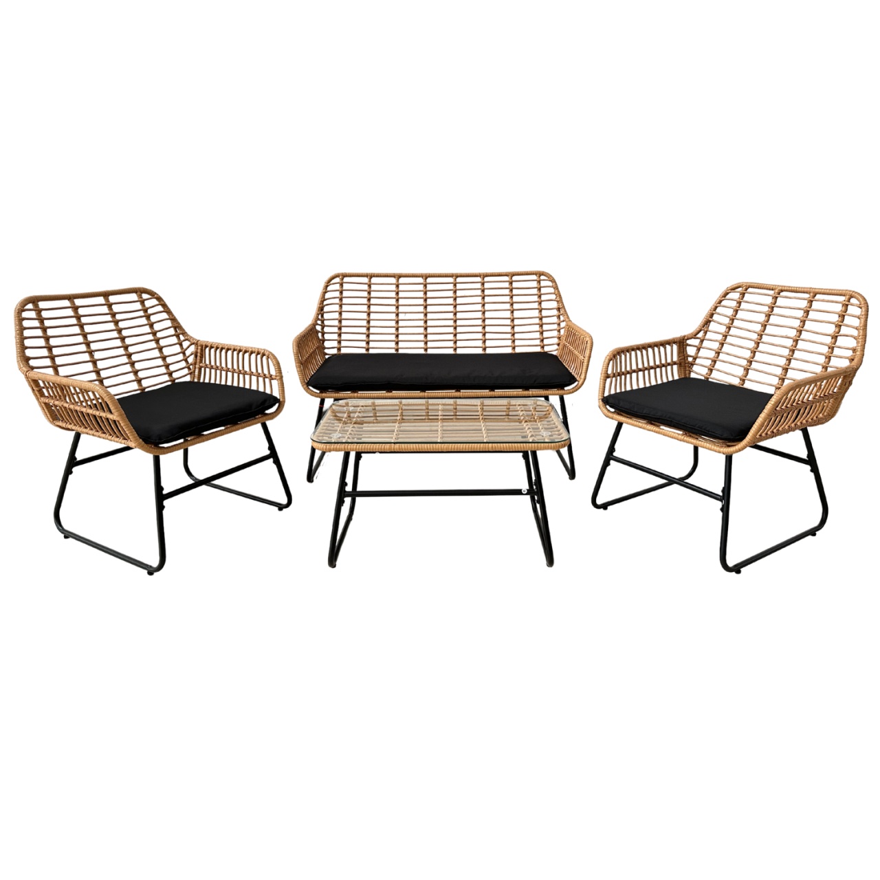 bastenski-set-namestaja-sofa-dve-stolice-i-stocic-braon-ratan-sa-crnim17299 Baštenski set nameštaja, sofa, dve stolice i stočić, braon ratan sa crnim jastucima - Slika 1