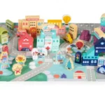 EDUKATIVNE DRVENE KOCKE CITY SET SA PODLOGOM 121KOM - Slika 3