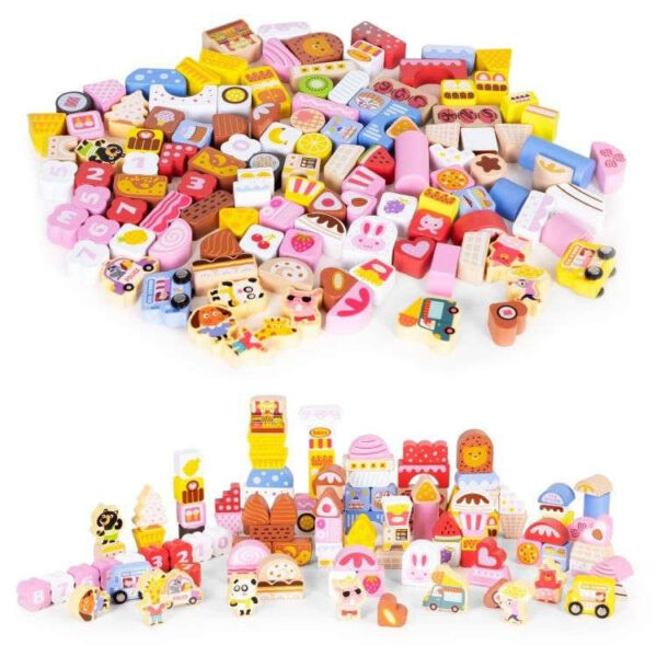 EDUKATIVNE DRVENE KOCKE SET -CANDY CITY 116 KOM