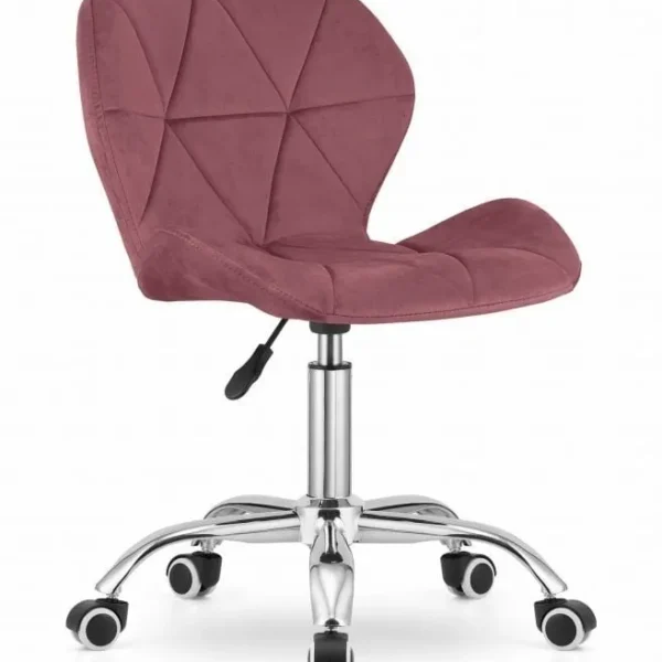 Kancelarijska stolica Ferra sa točkićima dark pink Velvet