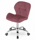 Kancelarijska stolica Ferra sa točkićima dark pink Velvet - Slika 2