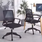 Kancelarijska stolica sa anatomski oblikovanim naslonom Black ModernHome - Slika 3