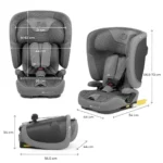 KINDERKRAFT AUTOSEDISTE FIX2GO I-SIZE 76-150CM GREY - Slika 3