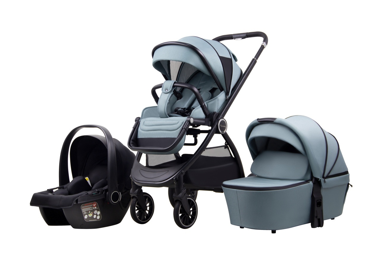 la-mama-trio-kolica-za-bebe-3u1-green17408 LA MAMA TRIO kolica za bebe 3u1 - green - Slika 1