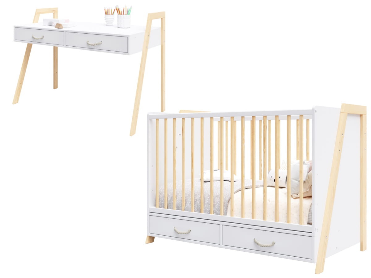 lettino-luna-krevetac-2u1-fioka16708 LETTINO LUNA KREVETAC 2U1 + FIOKA - Slika 1