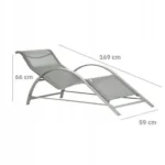 Set od 2 ležaljke za bastu sa stolom Gray - Slika 3