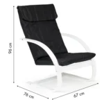 Stolica za ljuljanje white/black MODERNHOME - Slika 5